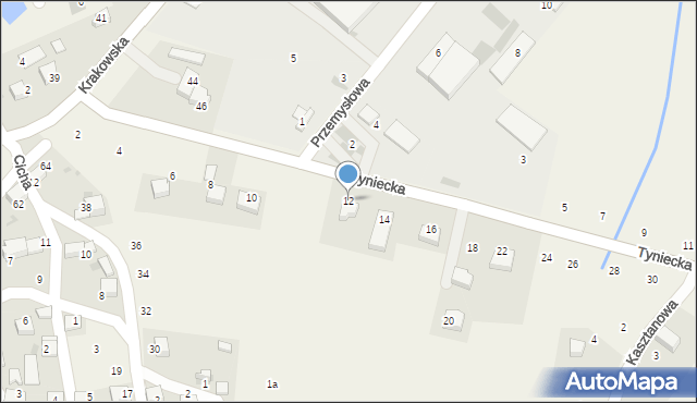 Czernichów, Tyniecka, 12, mapa Czernichów