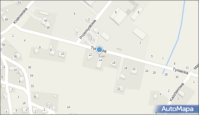 Czernichów, Tyniecka, 14/1, mapa Czernichów