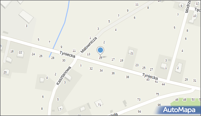 Czernichów, Tyniecka, 15, mapa Czernichów