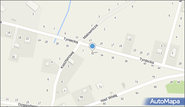Czernichów, Tyniecka, 32, mapa Czernichów