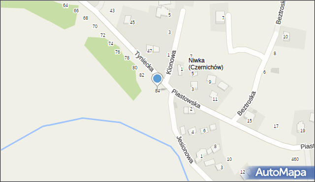Czernichów, Tyniecka, 84, mapa Czernichów