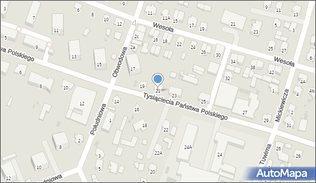 Dąbrowa Białostocka, Tysiąclecia Państwa Polskiego, 21, mapa Dąbrowa Białostocka