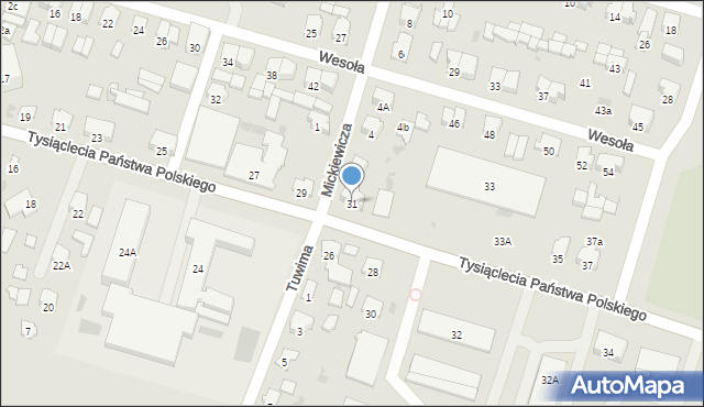 Dąbrowa Białostocka, Tysiąclecia Państwa Polskiego, 31, mapa Dąbrowa Białostocka