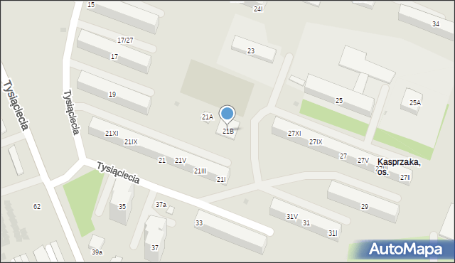 Dąbrowa Górnicza, Tysiąclecia, 21B, mapa Dąbrowa Górnicza