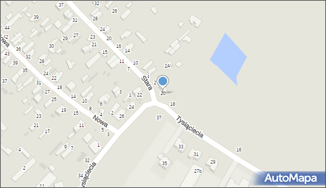 Dęblin, Tysiąclecia, 20, mapa Dęblin