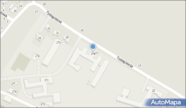 Dęblin, Tysiąclecia, 27a, mapa Dęblin