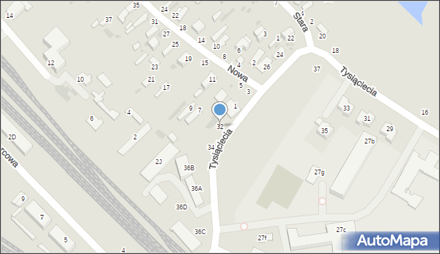 Dęblin, Tysiąclecia, 32, mapa Dęblin