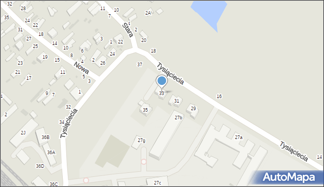 Dęblin, Tysiąclecia, 33, mapa Dęblin