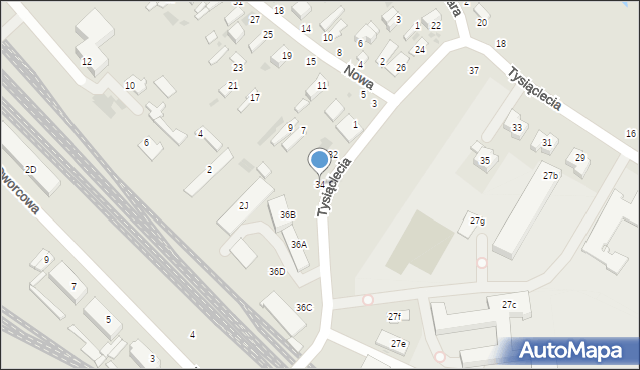 Dęblin, Tysiąclecia, 34, mapa Dęblin