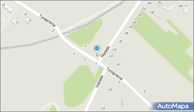 Dęblin, Tysiąclecia, 8, mapa Dęblin