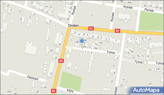 Drobin, Tylna, 2, mapa Drobin