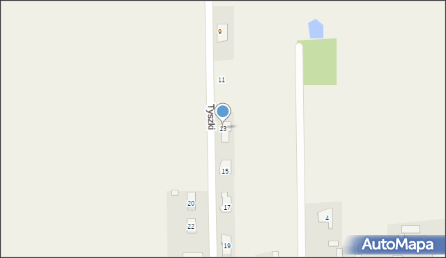 Dziękowizna, Tyszki Antoniego, ks., 13, mapa Dziękowizna