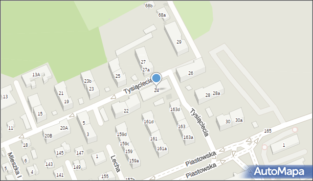 Gdańsk, Tysiąclecia, 24, mapa Gdańska