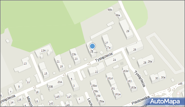 Gdańsk, Tysiąclecia, 25a, mapa Gdańska