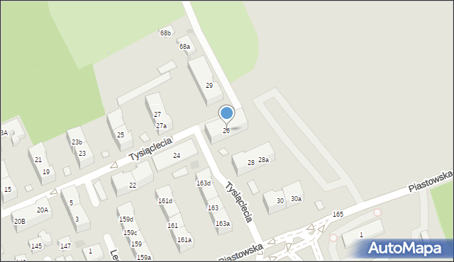 Gdańsk, Tysiąclecia, 26, mapa Gdańska