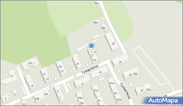 Gdańsk, Tysiąclecia, 27b, mapa Gdańska