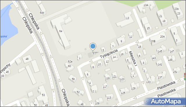 Gdańsk, Tysiąclecia, 3, mapa Gdańska