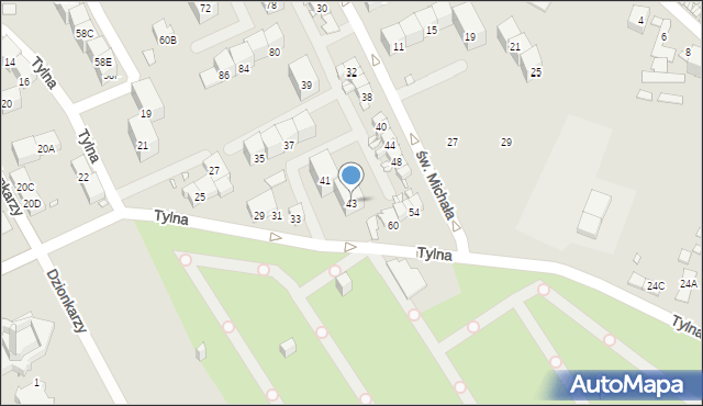 Gliwice, Tylna, 43, mapa Gliwic