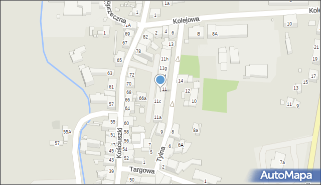 Głuchołazy, Tylna, 11d, mapa Głuchołazy