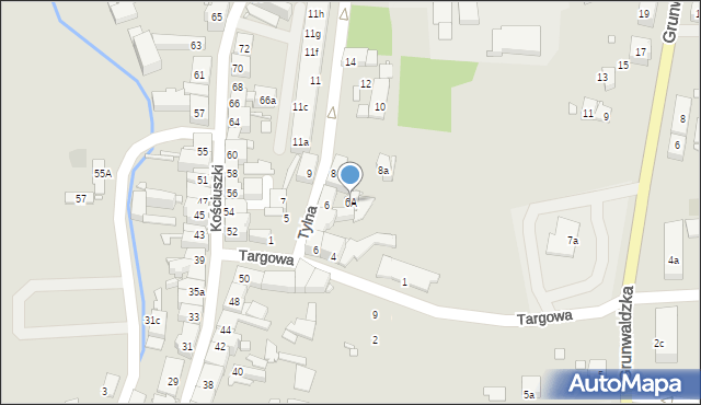Głuchołazy, Tylna, 6A, mapa Głuchołazy