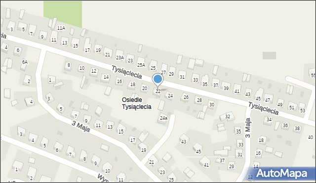 Gorzkowice, Tysiąclecia, 22, mapa Gorzkowice