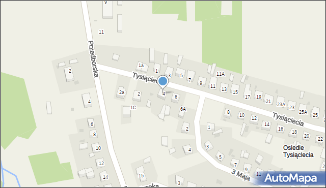 Gorzkowice, Tysiąclecia, 4, mapa Gorzkowice