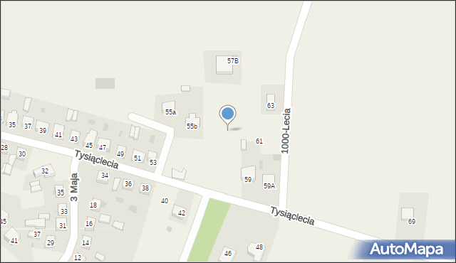 Gorzkowice, Tysiąclecia, 57e, mapa Gorzkowice
