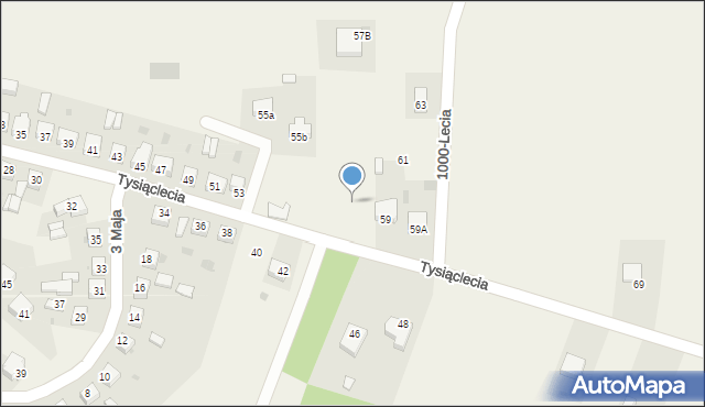 Gorzkowice, Tysiąclecia, 57h, mapa Gorzkowice