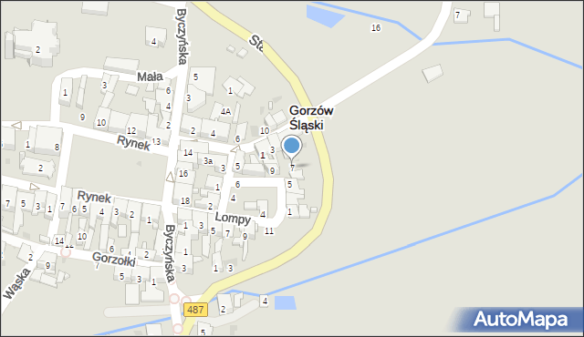 Gorzów Śląski, Tylna, 7, mapa Gorzów Śląski