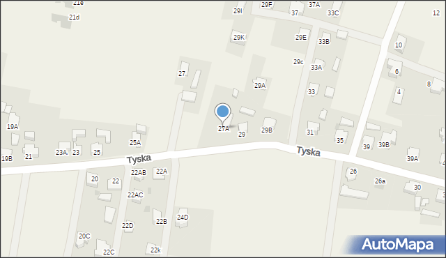 Gostyń, Tyska, 27A, mapa Gostyń