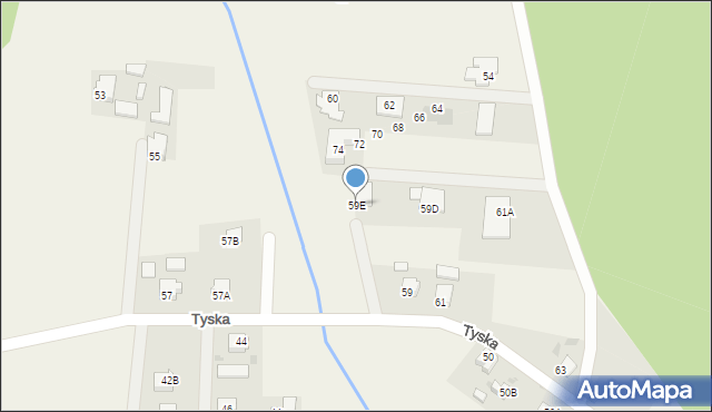 Gostyń, Tyska, 59E, mapa Gostyń