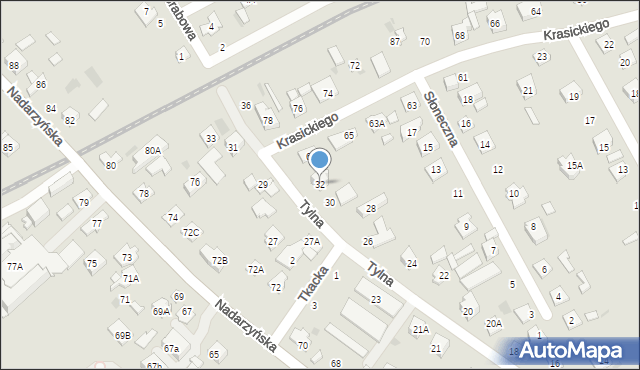 Grodzisk Mazowiecki, Tylna, 32, mapa Grodzisk Mazowiecki