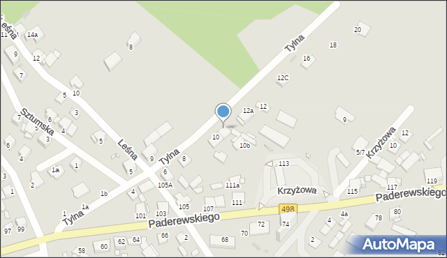 Grudziądz, Tylna, 10a, mapa Grudziądza