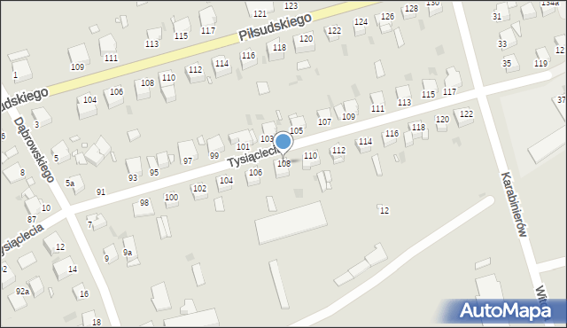 Grudziądz, Tysiąclecia, 108, mapa Grudziądza