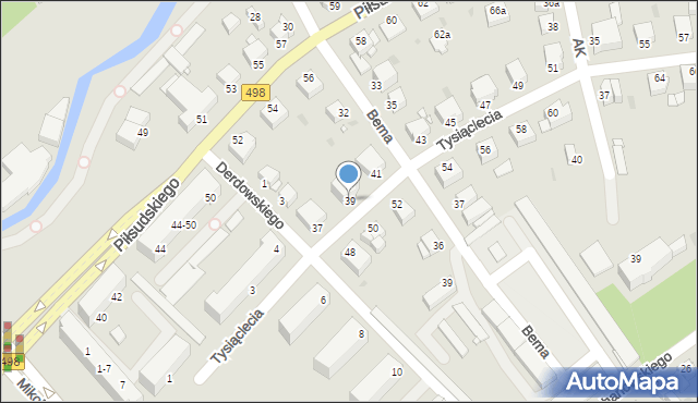 Grudziądz, Tysiąclecia, 39, mapa Grudziądza