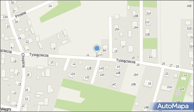 Jastkowice, Tysiąclecia, 13, mapa Jastkowice