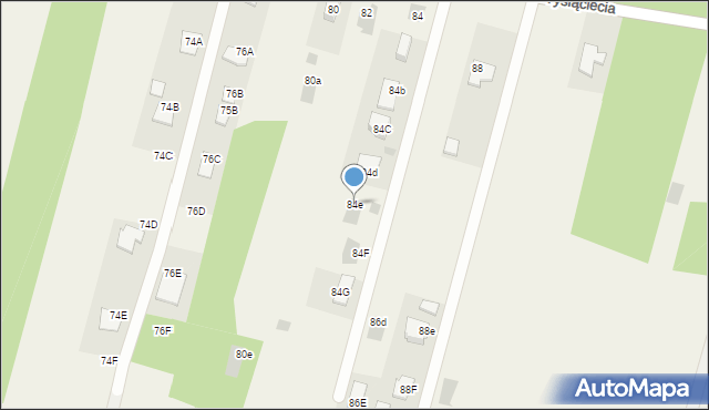 Jastkowice, Tysiąclecia, 84e, mapa Jastkowice