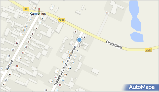 Kamieniec, Tysiąclecia Państwa Polskiego, 3, mapa Kamieniec