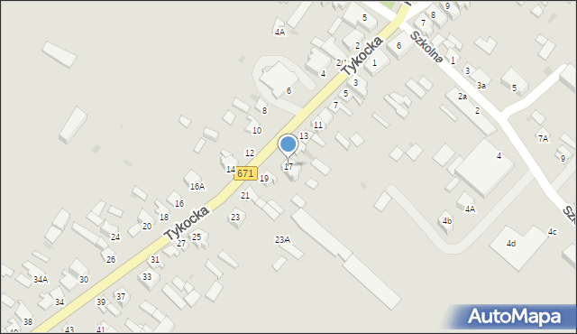 Knyszyn, Tykocka, 17, mapa Knyszyn