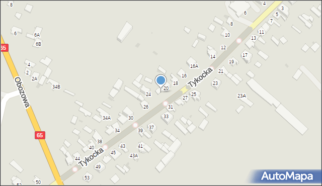 Knyszyn, Tykocka, 22, mapa Knyszyn