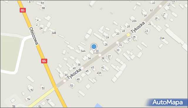 Knyszyn, Tykocka, 32, mapa Knyszyn