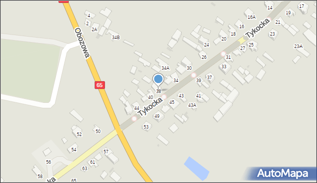 Knyszyn, Tykocka, 38, mapa Knyszyn