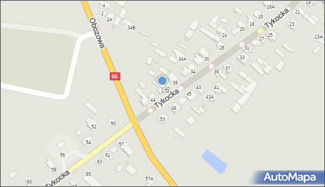 Knyszyn, Tykocka, 42, mapa Knyszyn