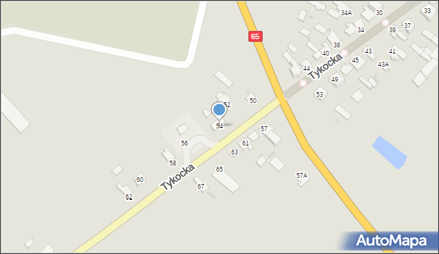 Knyszyn, Tykocka, 54, mapa Knyszyn