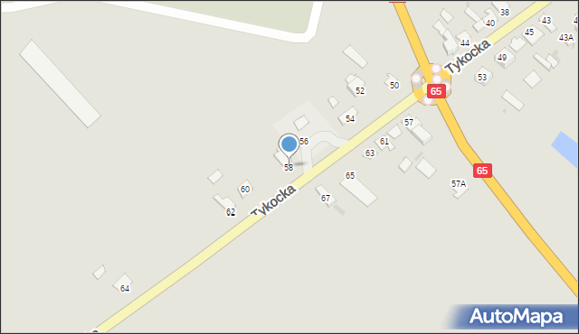 Knyszyn, Tykocka, 58, mapa Knyszyn