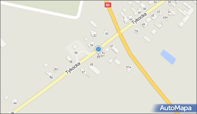 Knyszyn, Tykocka, 63, mapa Knyszyn