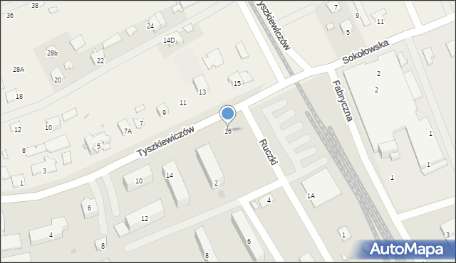 Kolbuszowa, Tyszkiewiczów, 16, mapa Kolbuszowa