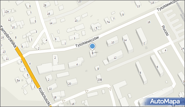 Kolbuszowa Dolna, Tyszkiewiczów, 6, mapa Kolbuszowa Dolna