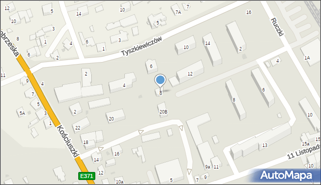 Kolbuszowa Dolna, Tyszkiewiczów, 8, mapa Kolbuszowa Dolna