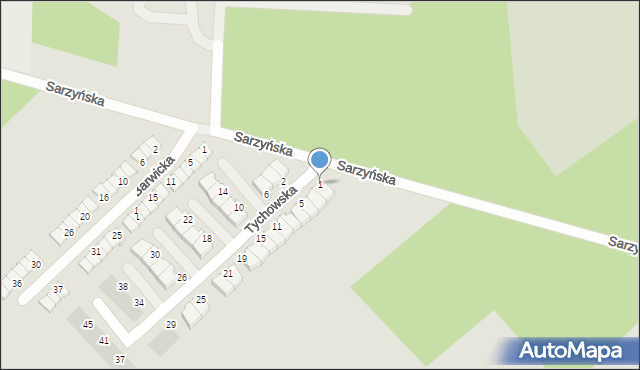 Koszalin, Tychowska, 1, mapa Koszalina